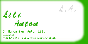lili anton business card